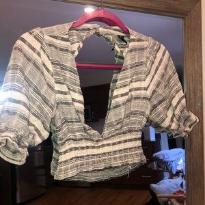 Summer crop top with open back